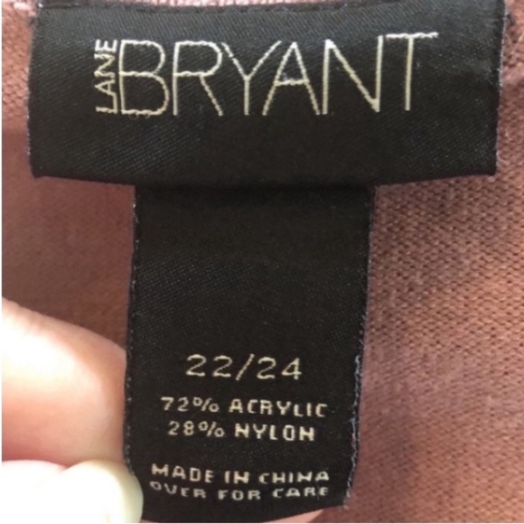 Lane Bryant Knit Surplice Sweater Mauve Pink Ribbed Pullover Office 22 24 Plus - Picture 3 of 16